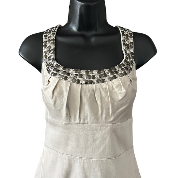 Bisou Bisou Womens Tan Sleeveless Dress Size 6 - Picture 3 of 5